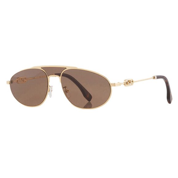 NEW FENDI SUNGLASSES, GOLD BROWN UNISEX EYEWEAR FENDI - Picture 2 of 4